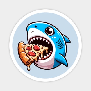 Funny Shark with Pizza, Pizza Lover Magnet
